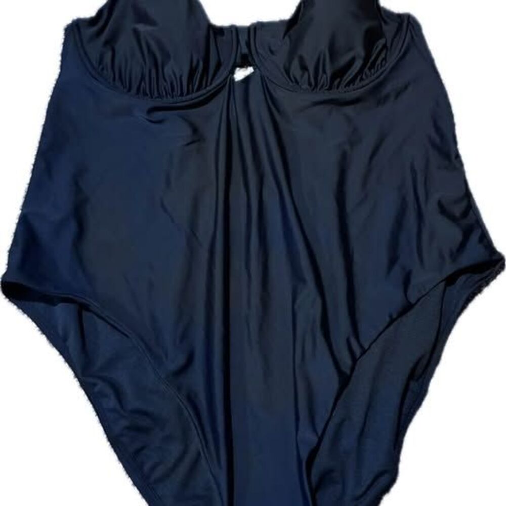 Time and Tru One Piece Swimsuit- Black - NWT - Size 3X (24W-26W) - Plus-size
